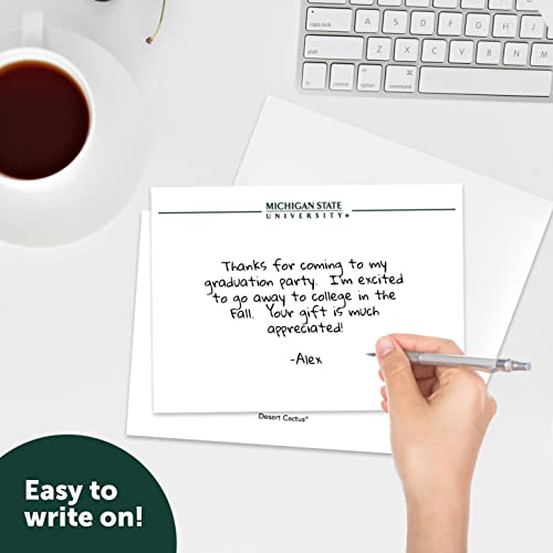 Image of Desert Cactus Michigan State University Notecards 10 Pack Stationery Cardstock Spartans MSU Includes Envelopes Memo Party Thank You (Notecard 1b)