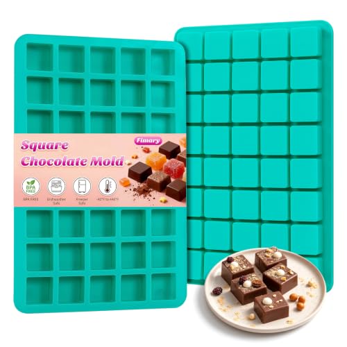 Image of Square Caramel Molds 40-Cavity Chocolate Truffles Candy Molds Ice Cube Tray, Pralines, Jelly Molds 2 Pack