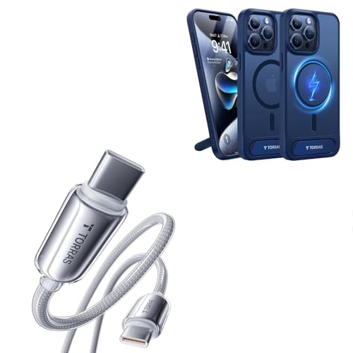 TORRAS iPhone 15 Pro Case with USB C Cable