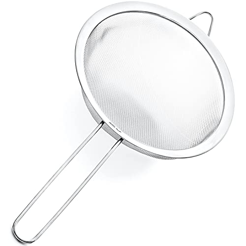 CHAMEEN 20 cm Fine Mesh Sieve Stainless Steel Dishwasher Safe Large Kitchen Sieve