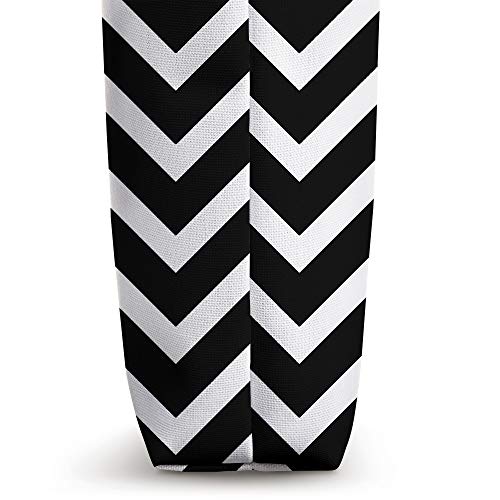 Bolsa Tote con Chevron en Blanco y Negro miniatura 3
