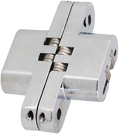 BQLZR Concealed Cross Hidden Hinges Invisible Folding Door Hinge Hidden Cross Invisible Hinges Hidden Stainless Steel Invisible Concealed Cross Hinge for Wooden Door #5 Pack of 2