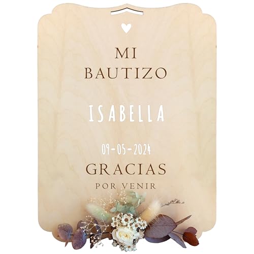 nagu Batizado. Faixa personalizada de madeira 30 x 22 cm para autismo, cartaz personalizado com letras e números autocolantes, cartaz personalizado com suporte e orifício para pendurar de decoração