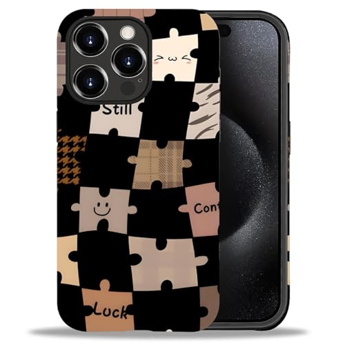 artslion Funda Linda 2 en 1 para iPhone 14 Pro de 6,1 Pulgadas, protección contra caídas a Prueba de Golpes, Funda para teléfono móvil, Piezas de Rompecabezas Kawaii, Funda Protectora contra caídas