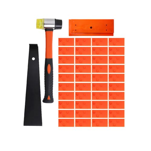 Sarpoer - Kit de instalación de parquet laminado y madera, espaciadores, bloque de roscado, barra de tracción y mazo de mango de fibra de vidrio, 43 unidades