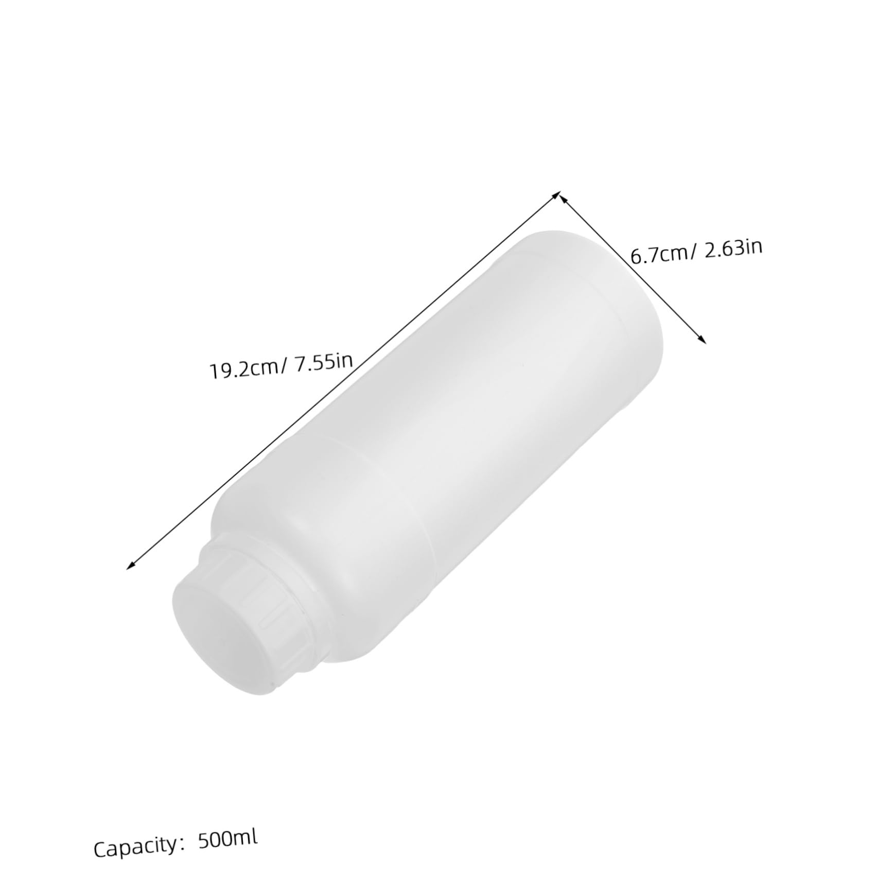 BESTOYARD 10 Stück Pe Reagenzflasche 500ml mit Deckel, Weiß, Weithals