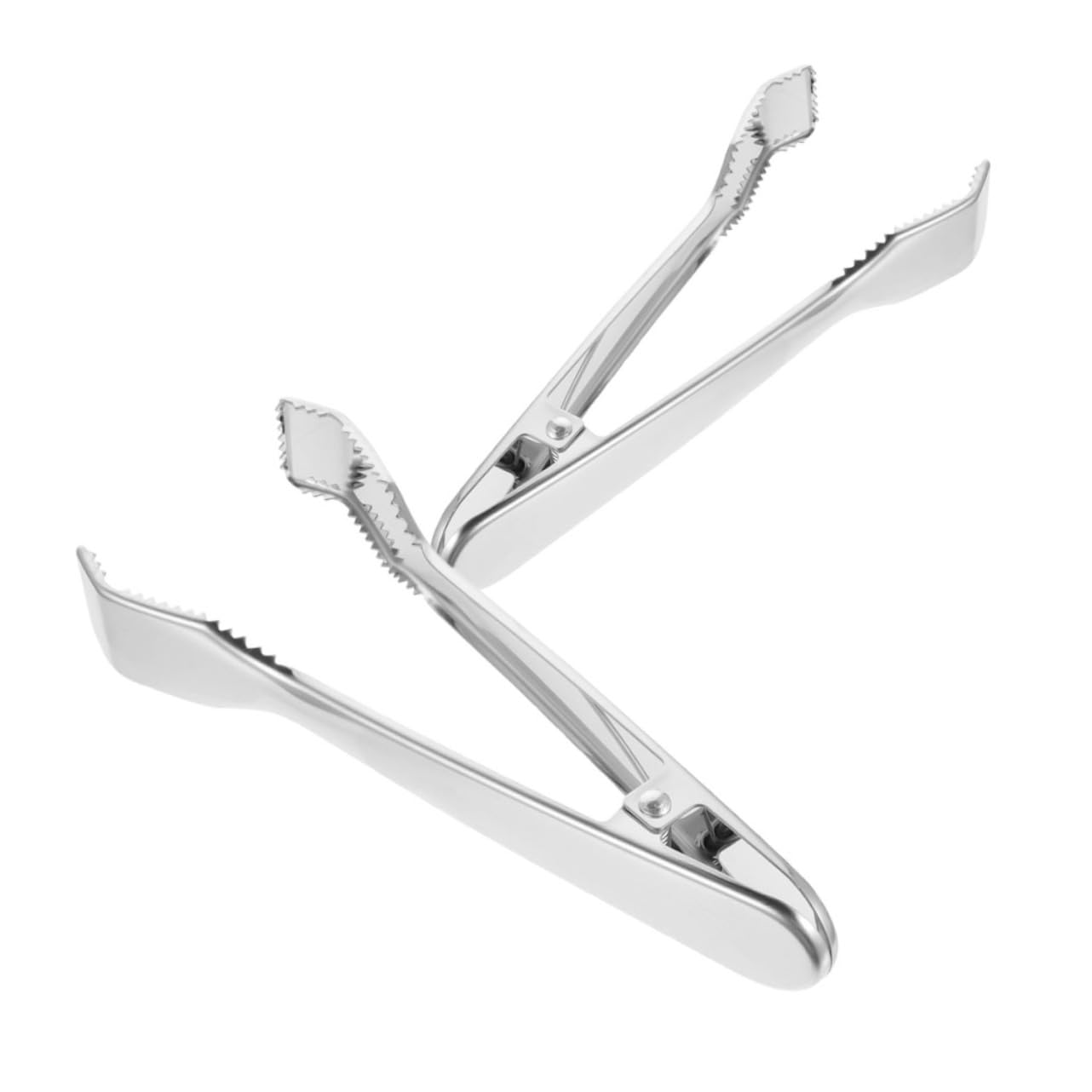 Unomor 2pcs Stainless Steel Tongs Versatile Metal Tongs for Serving Appetizers Ice Cubes and Salads Food Clamps with Toothed Grip for Kitchen and Parties
