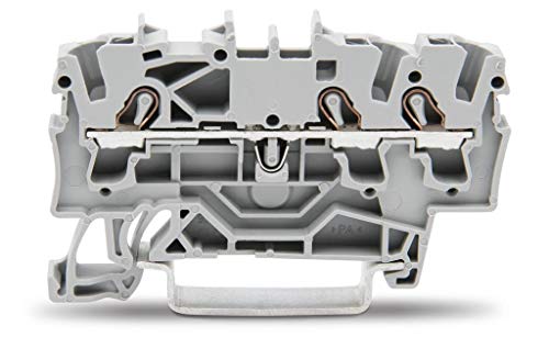 Preisvergleich Produktbild WAGO Durchgangsklemme 2002-1301, Grau, 3-polig, 3-positions, CE, Kunststoff, DIN-Schienenmontage