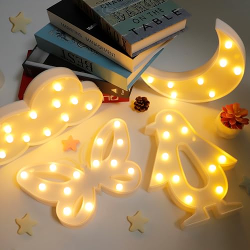 Night Light for Kids, Cloud LED Lamps for Boys and Girls Bedroom Desk Wall Decor, Kawaii Beside Nursery Nightlight, Cute Stuff Light Gifts for Breastfeeding Toddler Baby (Multi-Shape) - Image 8