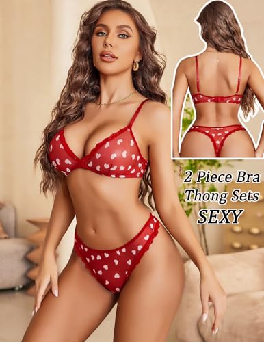 Image of Avidlove Wireless Lace Lingerie Set Floral Print Bra and Panty Sets 2 Piece