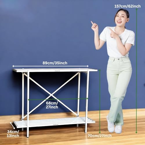 Image of Bee Creative Plant Stands for Outdoor Balcony, Flower Pot Stand for Indoor Plants, Large Metal Planter Stand for Living Room, home decor, Indoor & Outdoor plants Stand (2 TIER W)