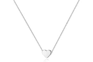 14K Gold Plated White Gold Heart Necklace