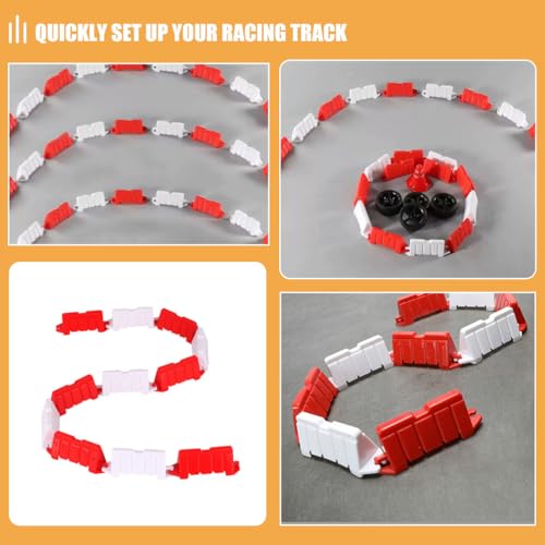 Sewroro 100pcs Mini Road Barrier Toys and Traffic Barricades for Rc Drift Car Accessories Realistic Racing Track and Construction Race Track Setup for Kids