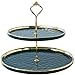 COLiJOL Fruit Bowl Creative Multi-Layered Sweets Dessert Table European Cake Tray Présentation Double Snack Tray Tea Afternoon Snack Rack Fruit Basket (Couleur: Vert, Taille: 2 Couches),Vert,2 Couche
