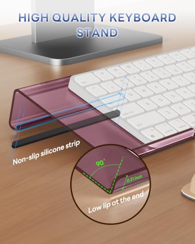 Image of Laborio Computer Keyboard Wrist Rest Stand for Desktop, Keyboard Holder for Easy Typing with Wrist Pad for Office Desk, Home, School (Rose Pink)