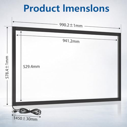 Image of 43 Inch 20 Point Interactive IR Touch Panel - High-Sensitivity Infrared Frame, Support Finger /Glove /Stylus, for Large Touch Screens & Whiteboards