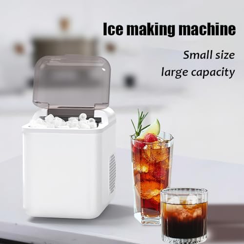 Fabricadora de hielo inteligente de 1,3 L - Máquina compacta para hielo de sobremesa con Wi-Fi y control por aplicación; función de limpieza automática (blanca) miniatura 3