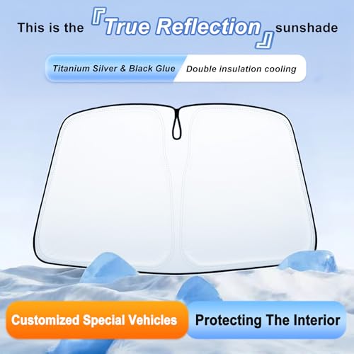 Image of Windshield Sun Shade for 2018-2024 Toyota Camry Accessories Foldable Front Window Shade 310T Thickened Protect from Sun Rays & Heat Damage Fully Covered to Keep Car Cool