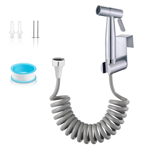 Lhdfyqt Cabezal de Ducha o Bidet Pulverizador, Ducha WC, Kit de Rociador de Mano para Inodoro, Kit de Rociador de Bidet de Acero Inoxidable, para Higiene Personal Diaria y Limpieza de Baño