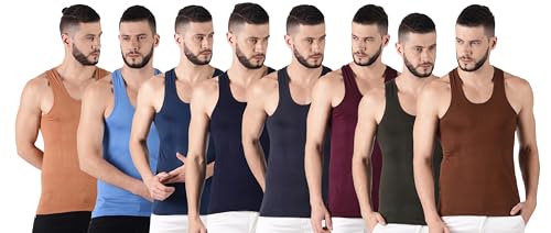 Image of Dollar Lehar Men Combed Cotton Round Neck Vest -Colour May Vary