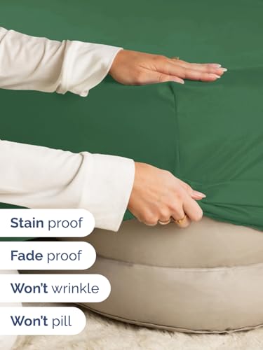 Image of Extra Deep Cal King Fitted Sheet - Single Fitted Sheet Only - Emerald Green | Easily Fits 18 inch to 24 inch Mattress, Soft, Wrinkle Free, Breathable & Comfy, Extra Deep Pockets Hotel Luxury Fitted Sheet