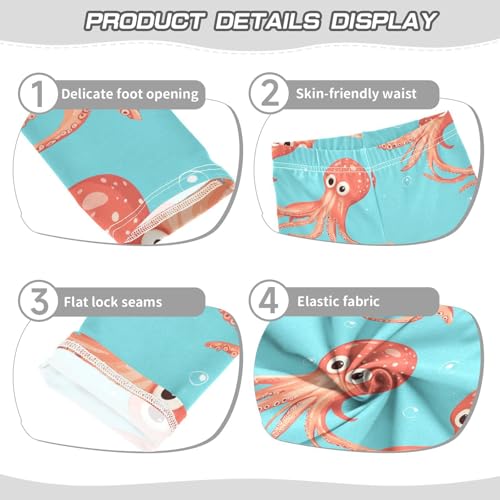 Squid Cartoon Girls Leggings,Workout Leggings for Girls Toddler Athletic Legging Size for 3-10T3