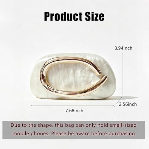Image of Acrylic Clutch Purse for Women Classic Round Acrylic Evening Handbag Vintage Metal Handlebars Bag for Wedding Party Prom