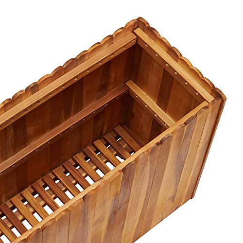 Jardinière extérieure robuste en bois massif d'acacia
