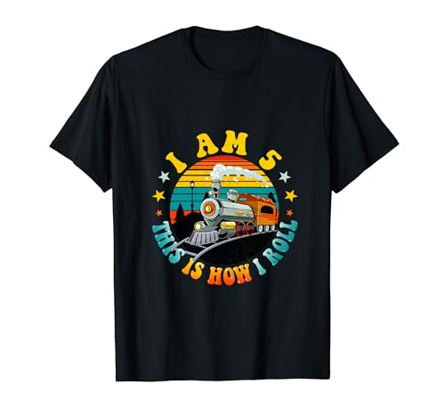 I Am 5 This Is How I Roll Boys Train Fun Fiesta de 5º cumpleaños Camiseta