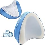LeoTube Replacement Pillow Cover for Contour Legacy Leg & Knee Memory Foam Side Sleeper Support Pillow-Cover ONLY (Blue-White)