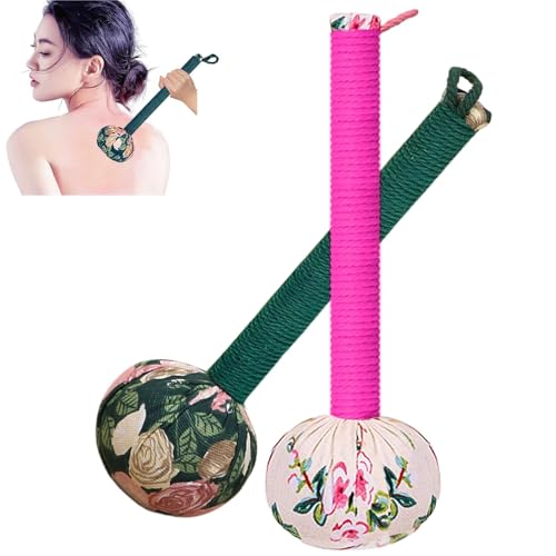 APSWUDR Mugwort Massage Hammer, Massage Tools Back, Shoulder & Body - Handheld Percussion Therapy Tool with US Design Patent, (Toffee Pink, Olive Green)