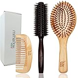 cepillo de cabello con cerdas naturales CEPILLO DIENTES ANCHOS ideales para desenredar cualquier tipo de cabello, fabricado en materiales naturales de alta calidad: bambu 100% respetuoso con el medio ambiente