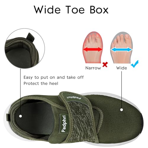 Padphri Diabetic Shoes for Men Extra Wide Width Green by Padphri - Used condition - Image 2