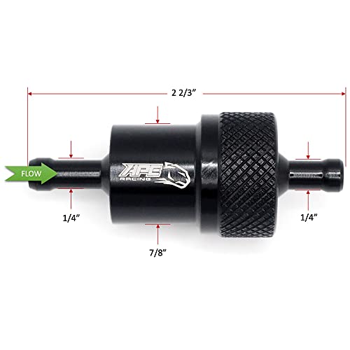 Ape Racing Billet Aluminum Universal 1/4 Sintered Bronze In-Line Fuel Filter For Motorcycle Atv Dirt Bike Quad Or Small Engines #TOP2