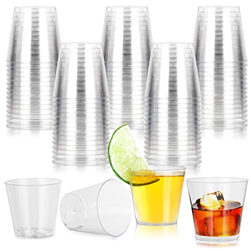 GuKKK 50 Pièces Verres à Liqueur en Plastique, 30 ml Verres à Shot Réutilisables en Plastique, Tasses à Dessert Transparentes, pour Fête, Noël et Thanksgiving, Pique Nique en Intérieur ou Extérieur