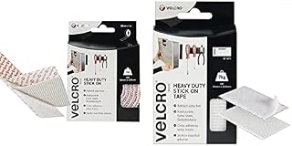VELCRO Brand Heavy Duty Stick On White Tape 50mm x 2.5m, Hook And Loop Tape Self Adhesive Strips Fastener Roll, Industrial Extra Strong Double Sided Tape Heavy Duty Perfect for Home, Office, & Garage