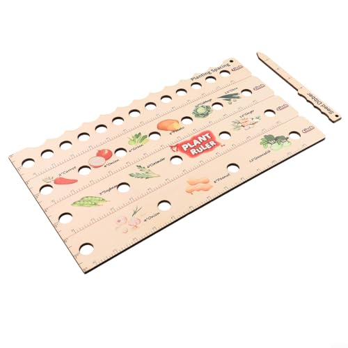 Pumixiy Multifunktions-Gartenmessung aus Holz – Abstandslineal zum Bepflanzen, Gartenlayout-Werkzeug mit Messmarkierungen – ideal für Gemüsegarten