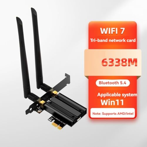 Adaptateur WiFi7 PCI-E tri-bande compatible Windows 11 avec puce Bluetooth 5.4 intégrée