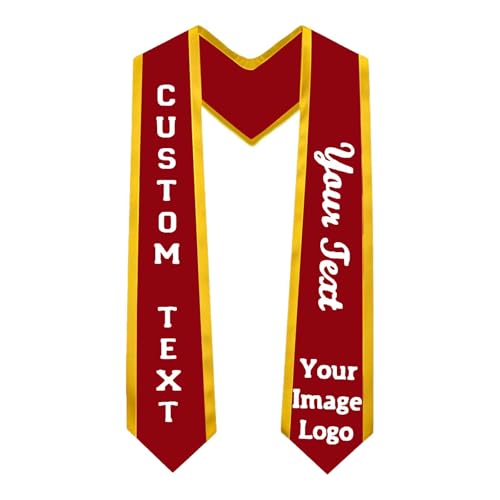 Kids Custom Graduation Stole Boys Girls Class of 2026 Personalized Kindergarten Preschool Graduation Stoles with Text Logo