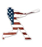 Squiddy Baseball Player American Flag - Vinyl Sticker Decal for Phone, Laptop, Water Bottle (2.5' Wide)