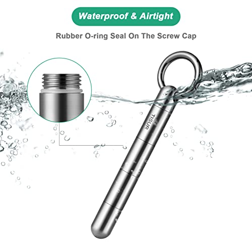 Image of Large Keychain Pill Holder.TISUR Titanium Pill Case Waterproof Pill Fob for Travel Purse Pocket,Pill Organize