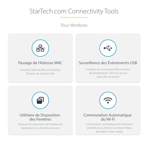 StarTech Dock USB-C Quadruple 4K 60Hz pour MacBook Pro/Air M1-M4, 100W, GbE