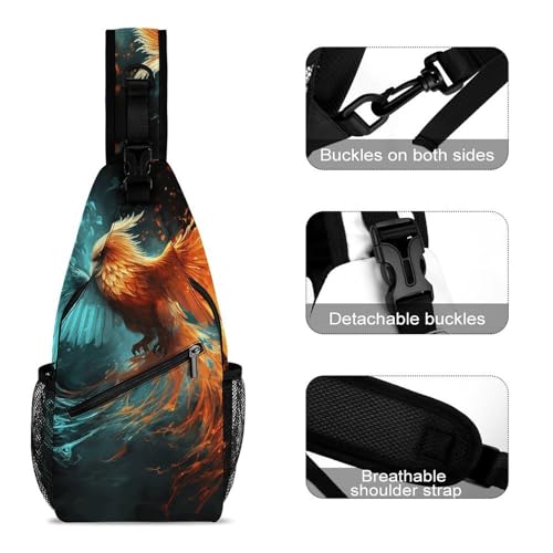 Pink Butterfly Sling Bag for Men Women - Adjustable Crossbody Chest Backpack, 15" Travel Hiking Fanny Pack3