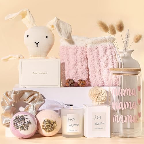 Image of New Mom Care Package After Baby,8pcs New Mom Gifts Set After Birth, First Mothers Day Gifts for New Mom,Pregnancy Gifts for Women and Baby,New Mom to Be Gift Basket