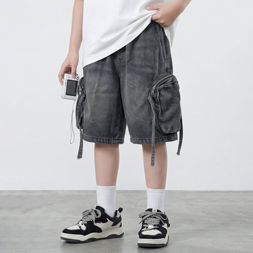 Shorts en jean garçons de style cargo ample