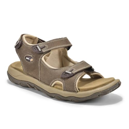Image of Woodland Men Khaki Two-Tone Nubuck Sandals