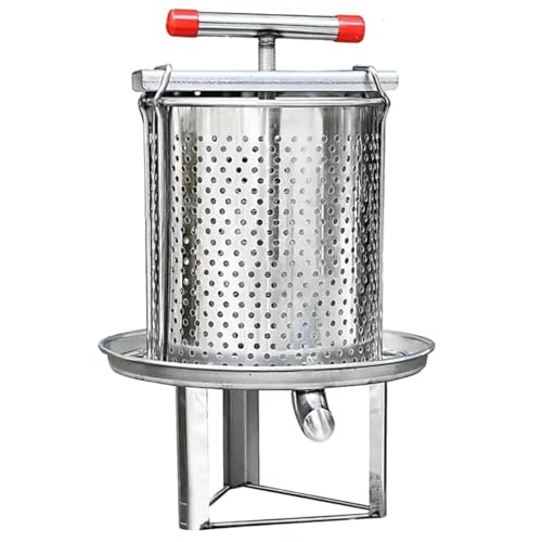 Extractor manual de miel con marcos de acero inoxidable para un prensado eficiente de panal en restaurantes, cocinas y hoteles
