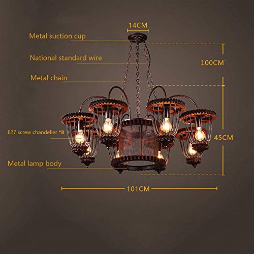 Suspension industrielle vintage hauteur réglable luminaire intérieur E27