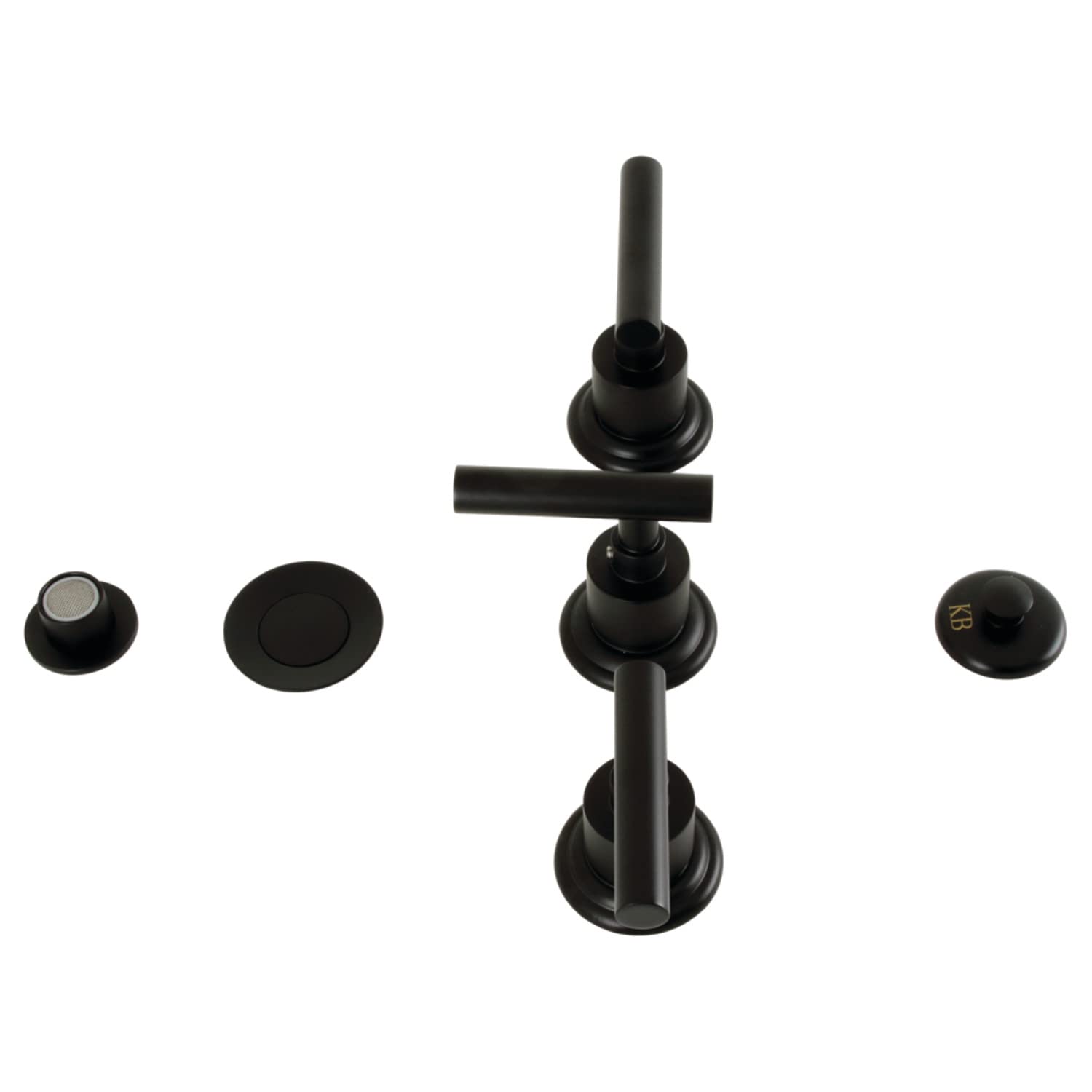 Kingston Brass KB6320CML Manhattan Three-Handle Bidet Faucet, 8 x 2.25 x 2.56, Matte Black