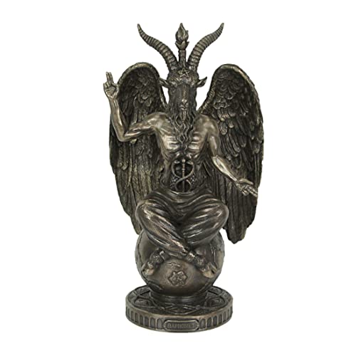 Estatua de Baphomet 10.25 pulg Resina acabado bronce miniatura 1